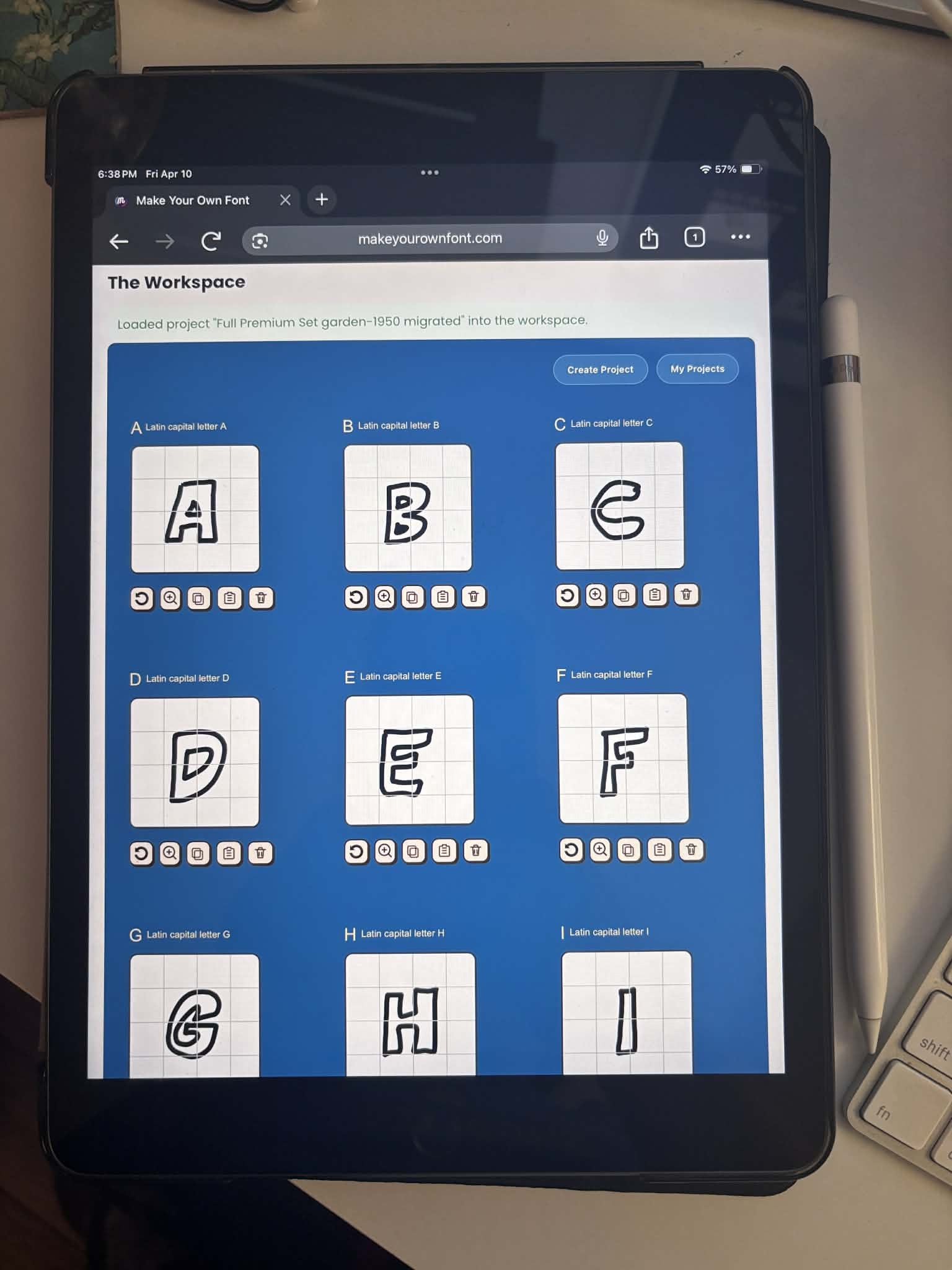 Make Your Own Font running on an iPad